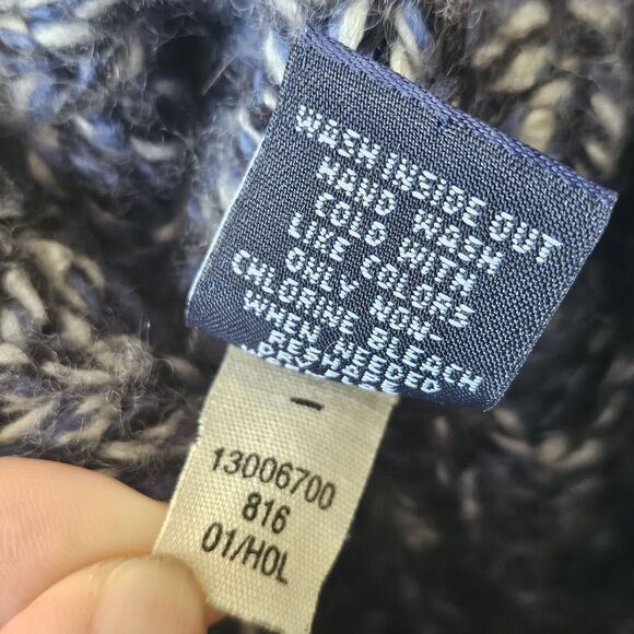 Vtg GAP Chunky Wool Turtleneck Sweater Women's Small Blue Heavyweight Knit Y2K - Picture 6 of 8